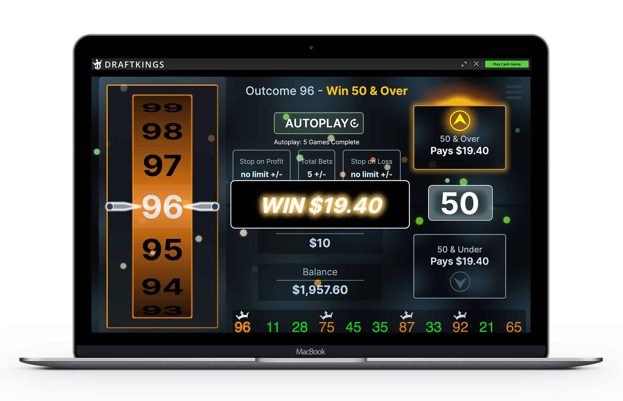 draftkings digit casino game